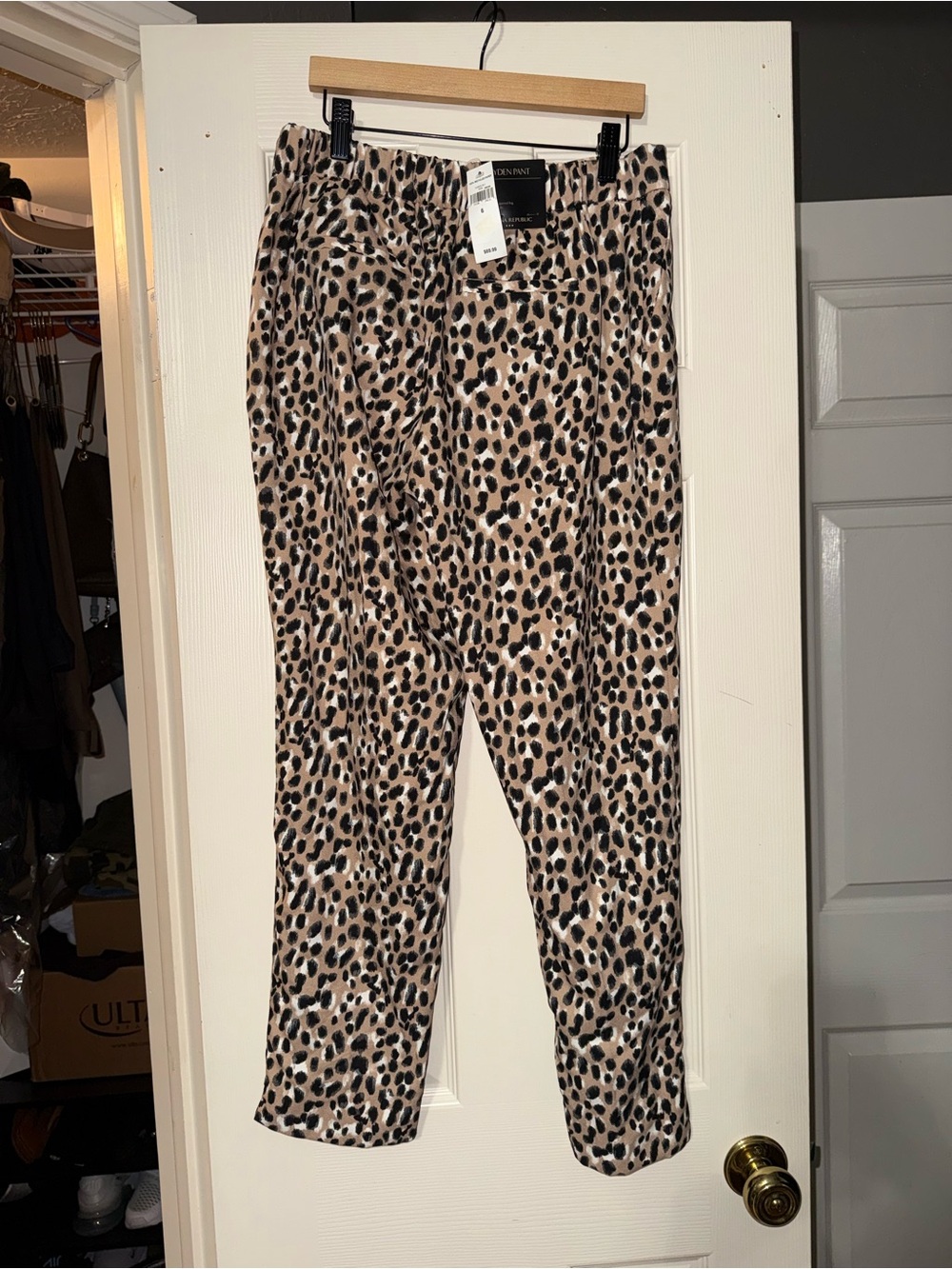 Banana Republic Hayden Pant in Beige, Black & Brown Leopard